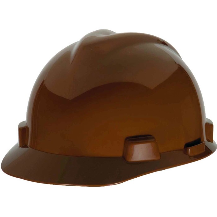 brown hard hat