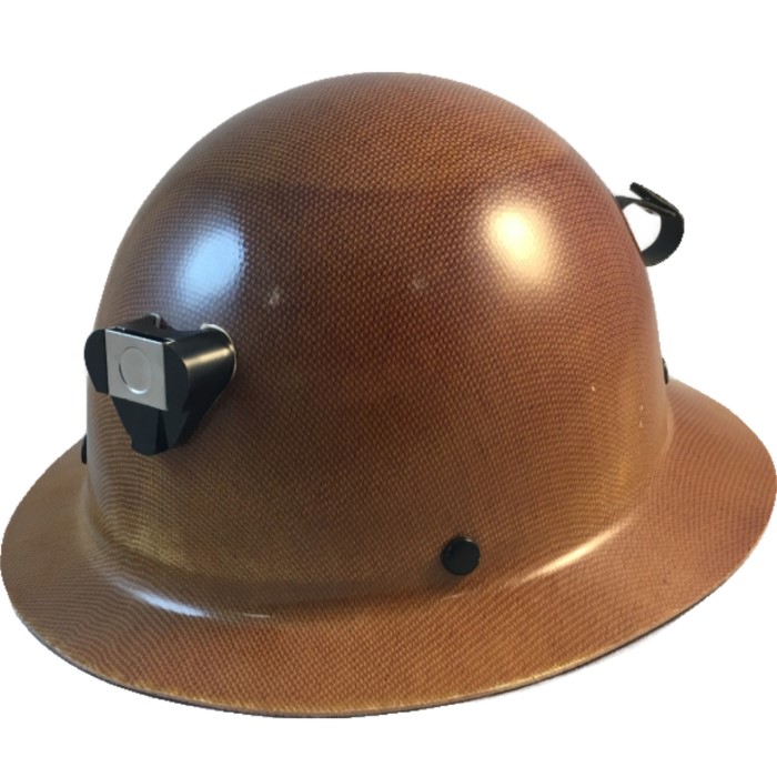 brown hard hat