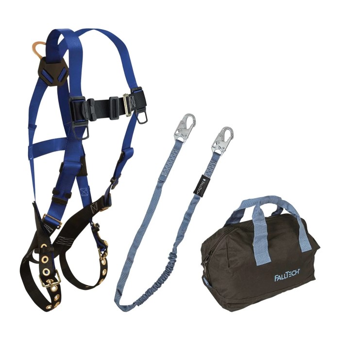 fall protection harness and lanyard