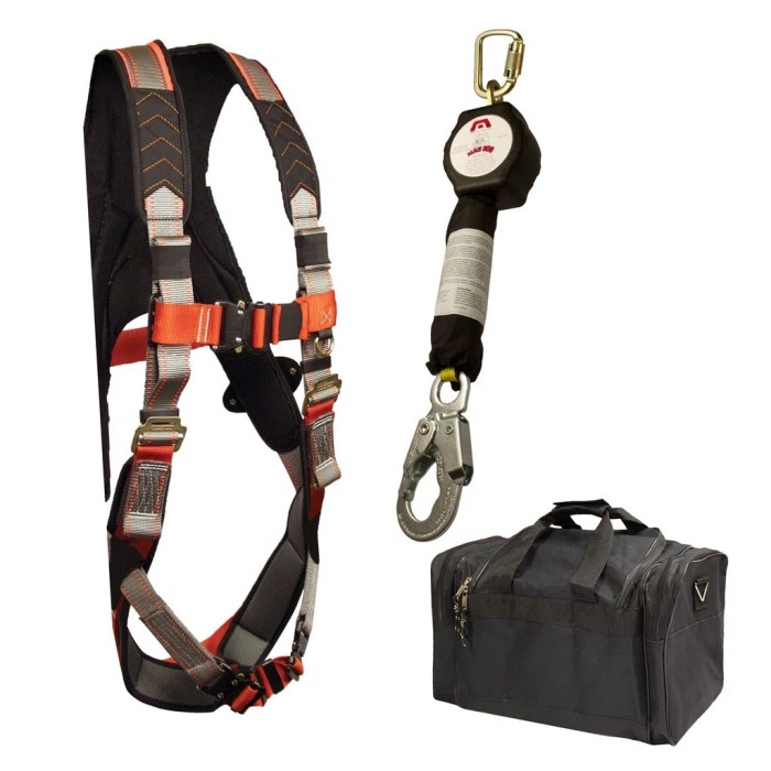 fall protection harness and lanyard