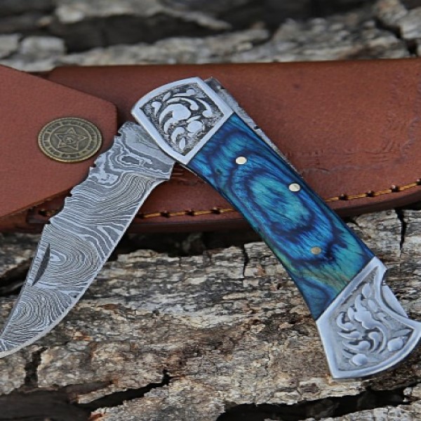 Discover the Beauty of Damascus Steel Pocket Knife插图3 damascus steel pocket knife
