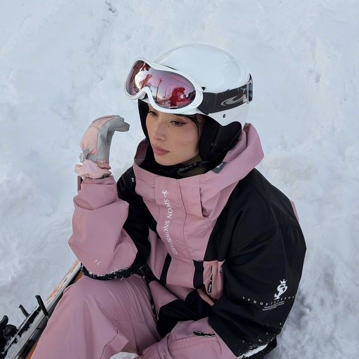 pink snow goggles