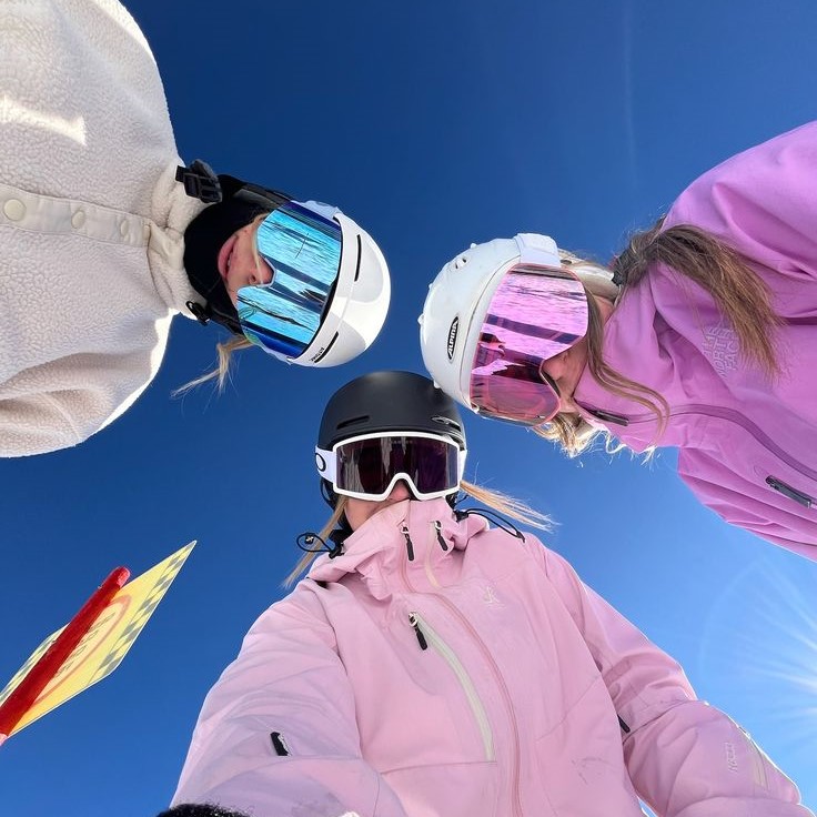 pink snow goggles