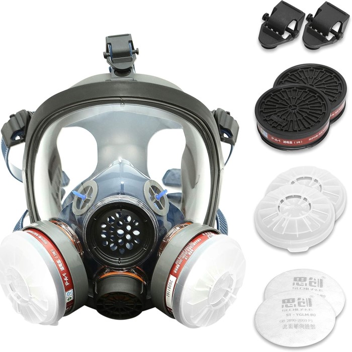 face shield with respirator